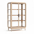 Acrylic display cabinet with wooden shelves for living room storage 80 x 40 x 120cm