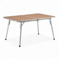 Aluminum folding table with wooden top suitable for outdoor activities 120 x 60 x 74cm