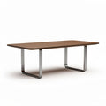Rectangular wooden dining table with metal legs 200 x 100 x 75cm