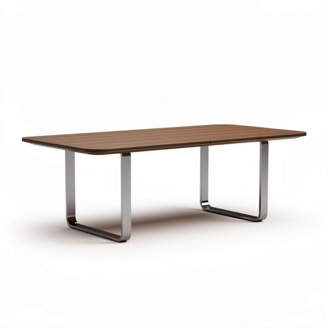 Rectangular wooden dining table with metal legs 200 x 100 x 75cm