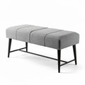 Upholstered bench with fabric seat and metal legs 100 x 40 x 45cm in gray